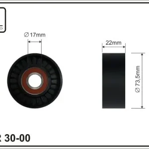 Oferta czasowa Rolka napinacza, pasek klinowy wielorowkowy CAFFARO 30-00