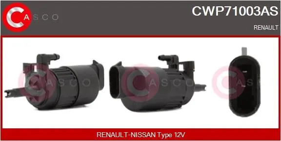 Darmowa dostawa Pompa spryskiwacza, spryskiwacz szyby czołowej CASCO CWP71003AS