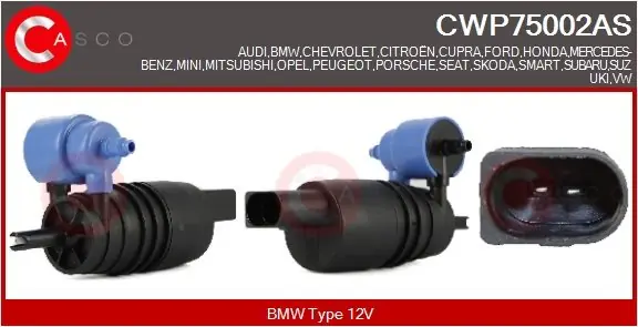 Dostępne od ręki Pompa spryskiwacza, spryskiwacz szyby czołowej CASCO CWP75002AS