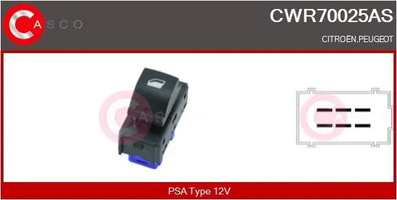 Darmowy zwrot Przełącznik, podnośnik szyby CASCO CWR70025AS