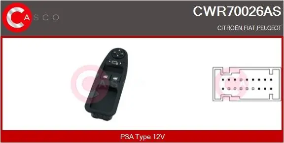 Dostępne od ręki Przełącznik, podnośnik szyby CASCO CWR70026AS