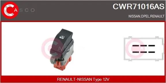 Bestseller Przełącznik, podnośnik szyby CASCO CWR71016AS
