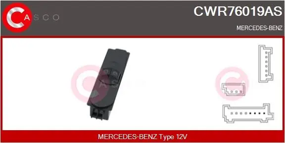 Cena promocyjna Przełącznik, podnośnik szyby CASCO CWR76019AS