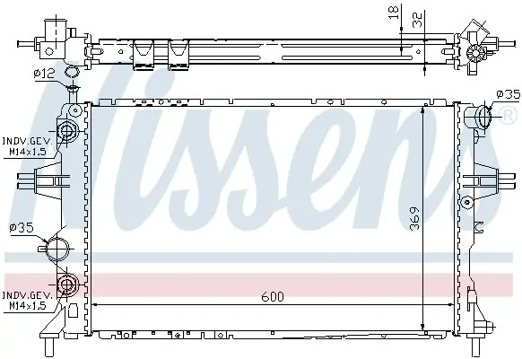 Dostępne od ręki Chłodnica silnika NISSENS 63247A 1300197