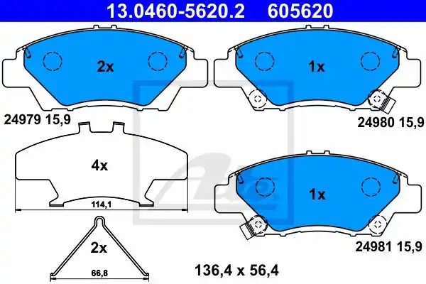 Hit sprzedaży Klocki hamulcowe ATE 13-0460-5620-2 45022TF0G01